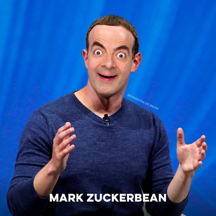 Mark Zuckerberg como Mr. Bean