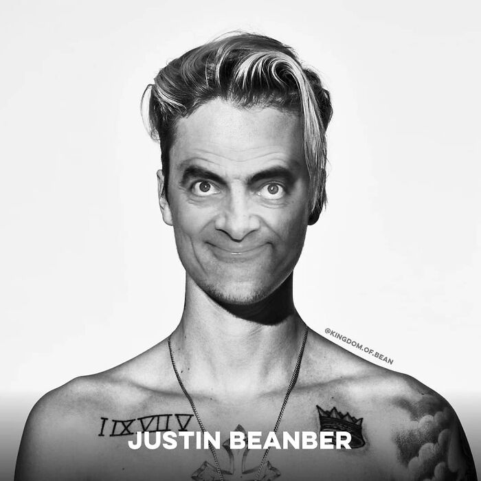 Justin Bieber como Mr. Bean