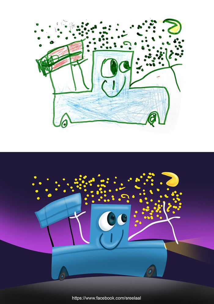 I Made These Digital Illustrations Based On My 5-Year-Old Son’s Drawings (8 Pics)