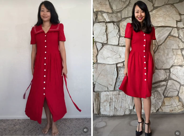 Mom Transforms 30 Old And Ugly Pieces Of Clothing To Save Money, And The Result Gains Her 296k Instagram Followers
