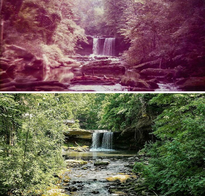This Is A Photo My Great Grandfather Took In Youngstown In 1951 And A Photo I Took Yesterday
