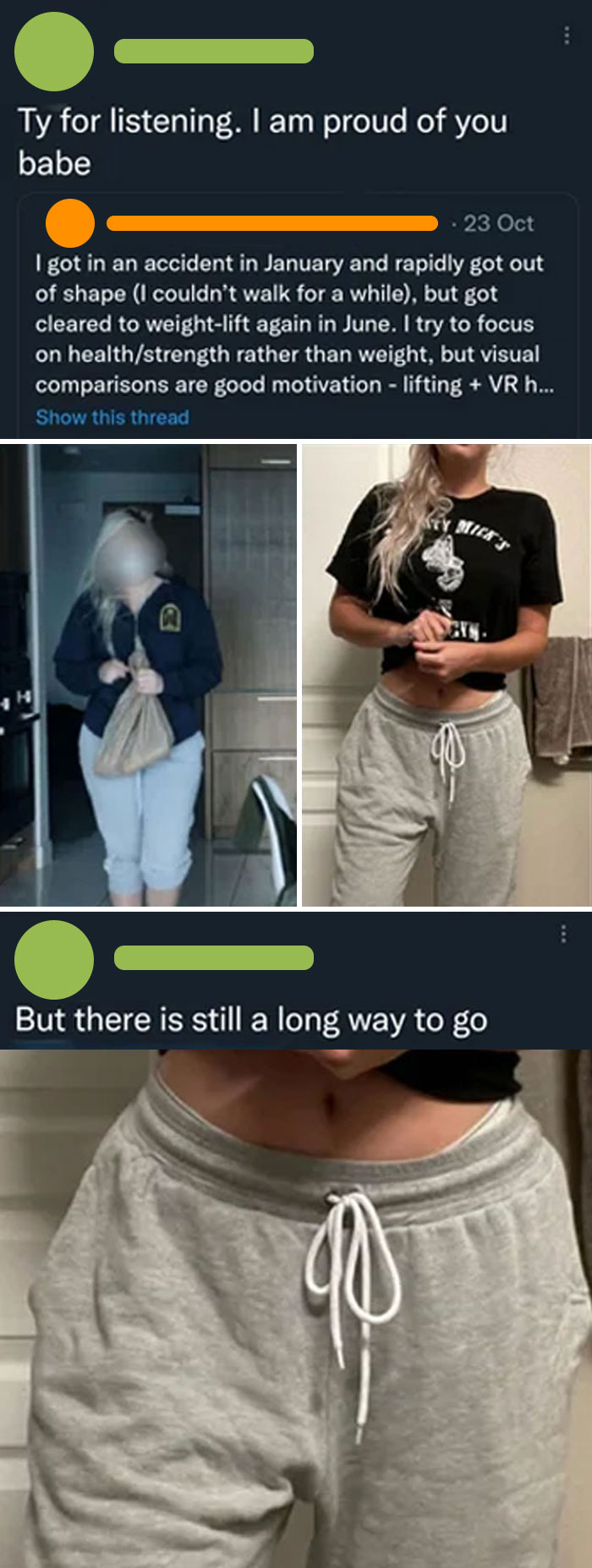This Is The Most Neck Beardiest Thing I've Seen In A While. The Second Picture Is His, Telling Her She Has A Long Way To Go