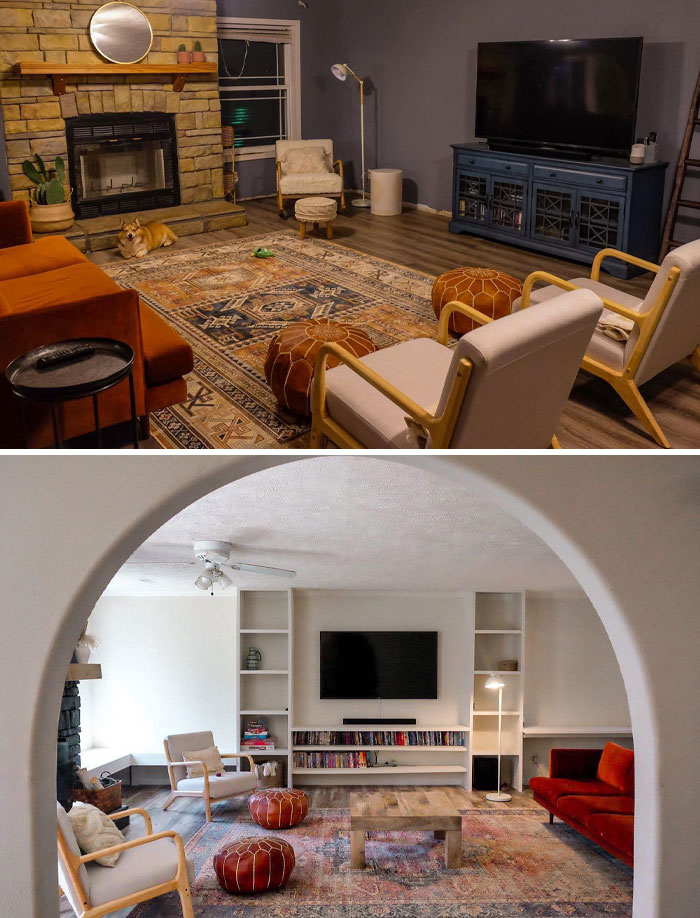 Before And After A Quick Two Day Project To Brighten Up The Living Room. Brookhaven, Mississippi