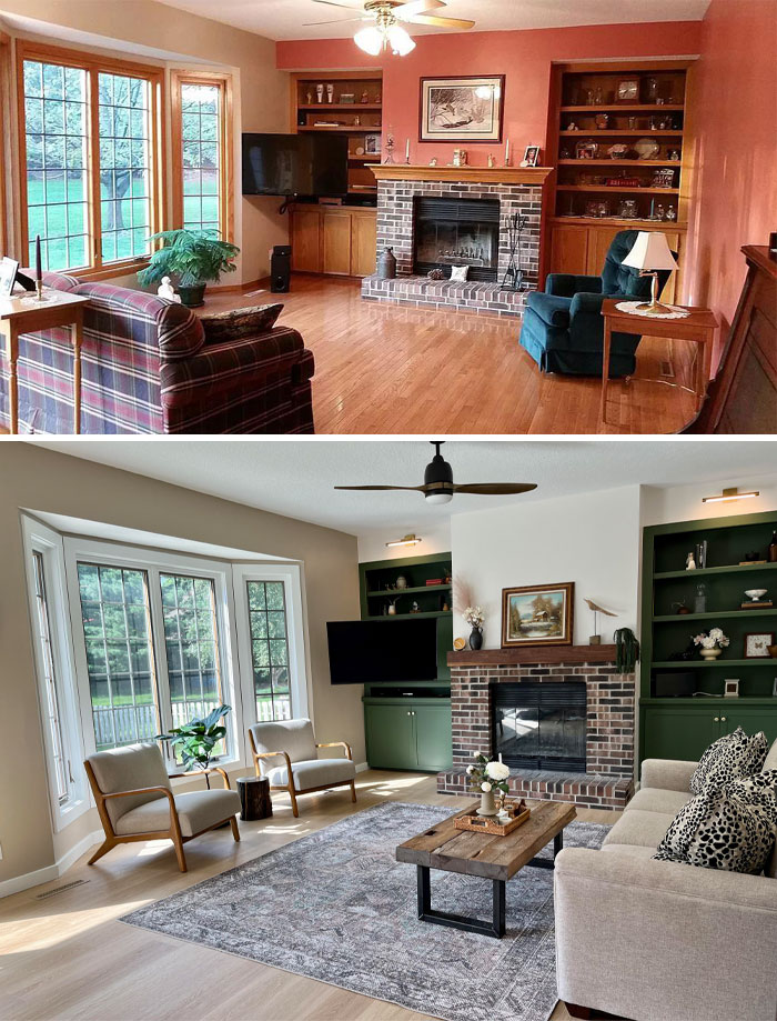 Before/ After- Our Iowa Living Room