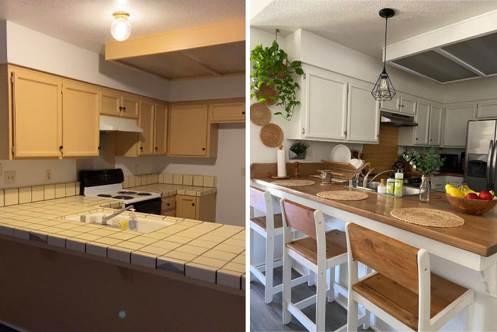 Before & After DIY Kitchen Makeover. California