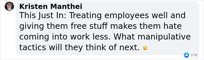 "It’s A Trick To Keep You At Work 24/7": Worker Tries To Flex With 'Cool Perks' Her Tech Company Provides, Doesn't Get Jealous Response She Expected "It’s A Trick To Keep You At Work 24/7": Worker Tries To Flex With 'Cool Perks' Her Tech Company Provides, Doesn't Get Jealous Response She Expected