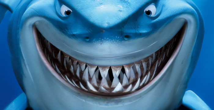 Bruce The Shark smiling 
