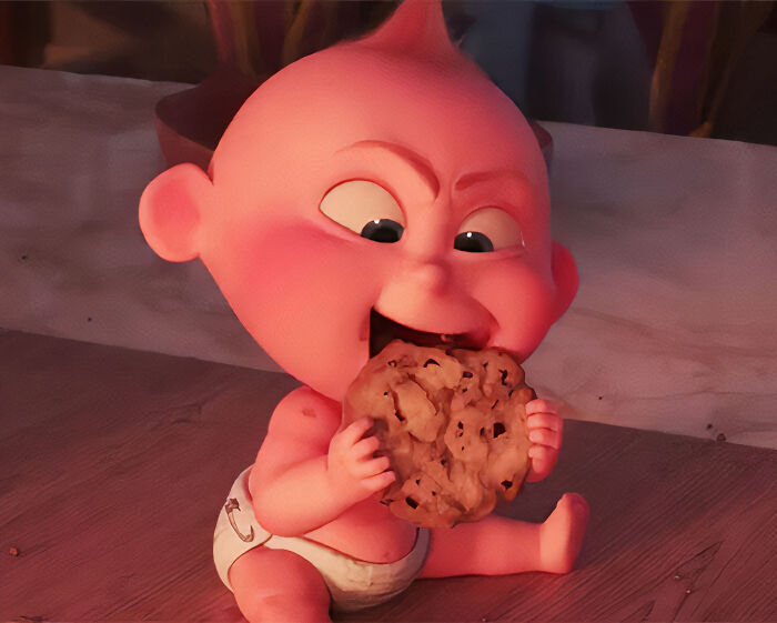 Jack-Jack Parr eating a cookie 