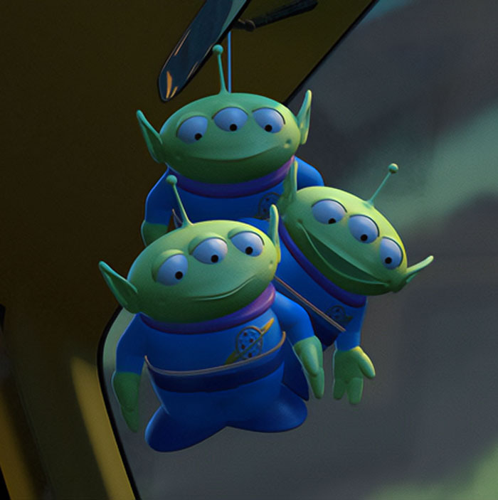 Squeeze Toy Aliens hanging on the car mirror 