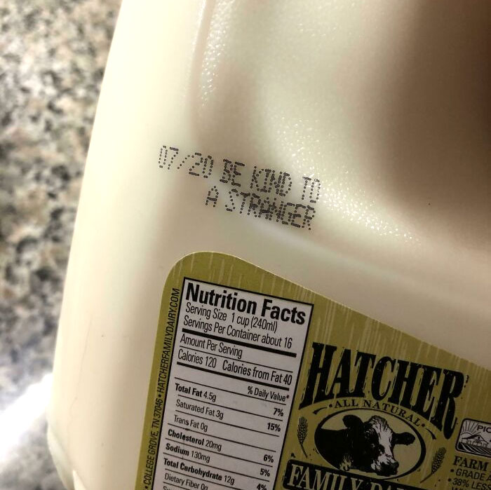 My Milk Has Good Advice Printed On The Side