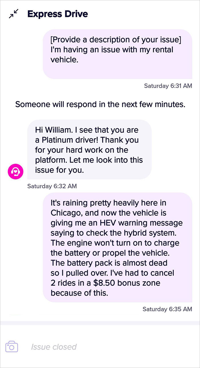 Lyft Driver Ends Up Getting Charged Over $1,000 After Picking Up A Passenger In Extreme Rain Which Damaged The HEV System And Left Him Stranded On The Road For 60 Hours Lyft Driver Ends Up Getting Charged Over $1,000 After Picking Up A Passenger In Extreme Rain Which Damaged The HEV System And Left Him Stranded On The Road For 60 Hours