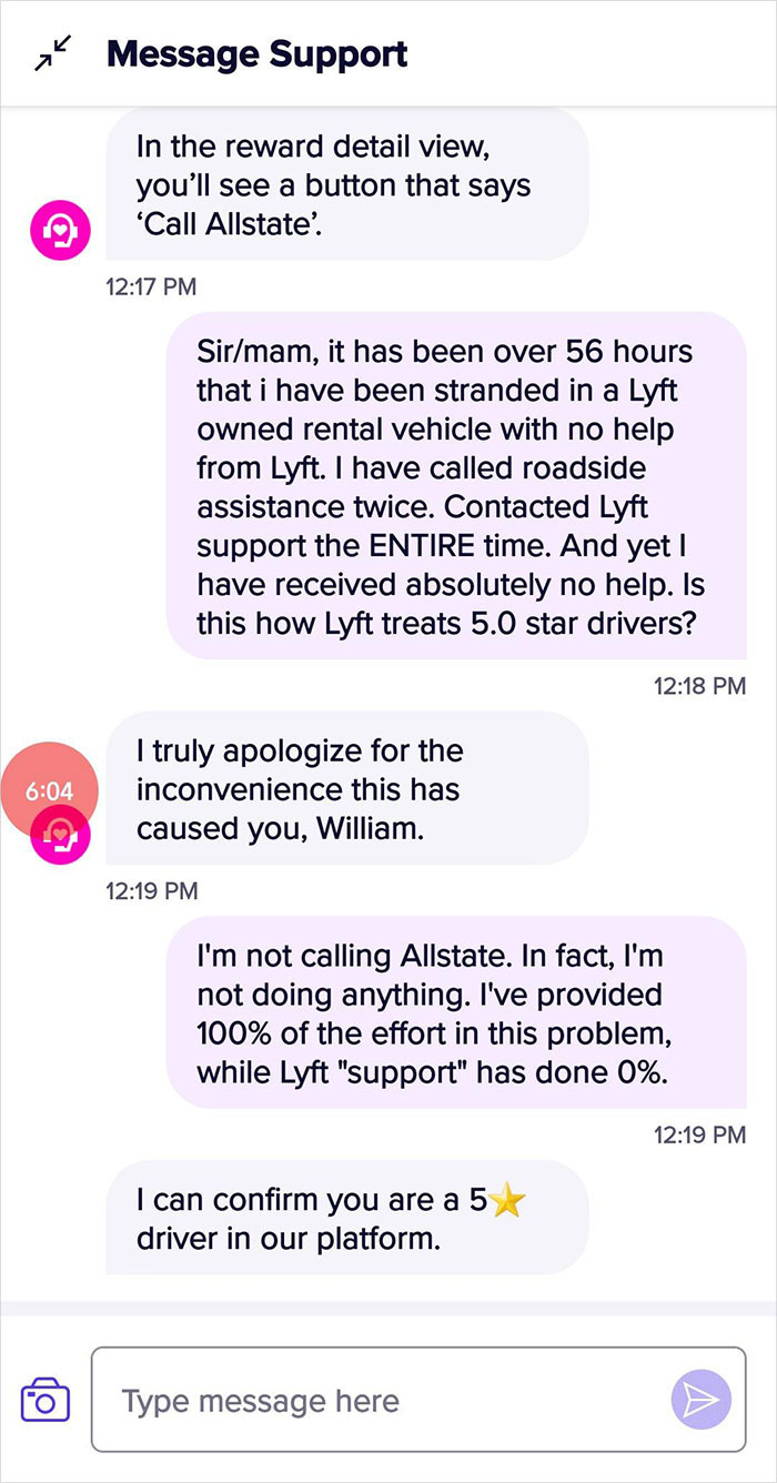 People Are Shocked At How Lyft Treated This Driver Who Tried To Get Help For 60 Hours When His Rental Car Broke Down