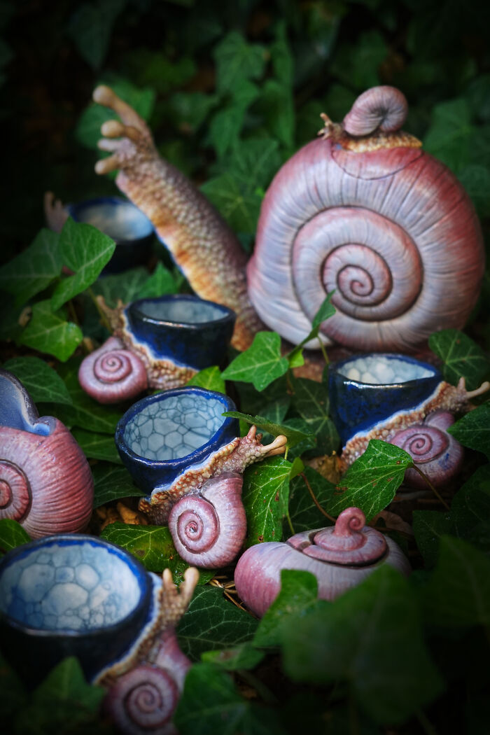 Purple Snail Tea Set