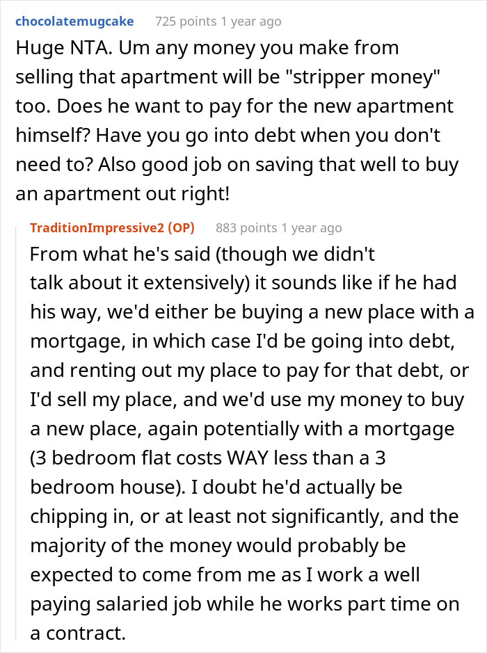 "He Didn't Want To Live In A Flat That Was Bought With ‘Stripper Money’": Woman Won't Sell Her Flat, Relationship Drama Ensues