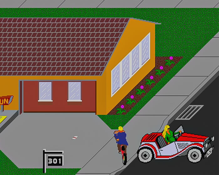 Paperboy front of the house gameplay 