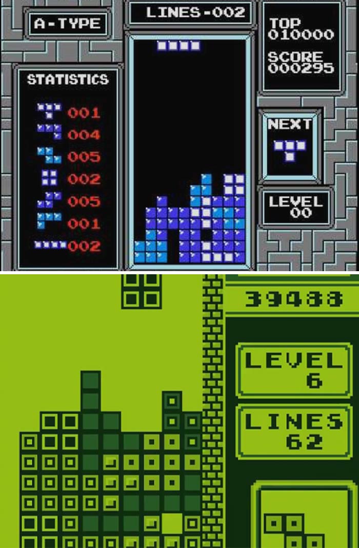 Tetris two colorway gameplay 