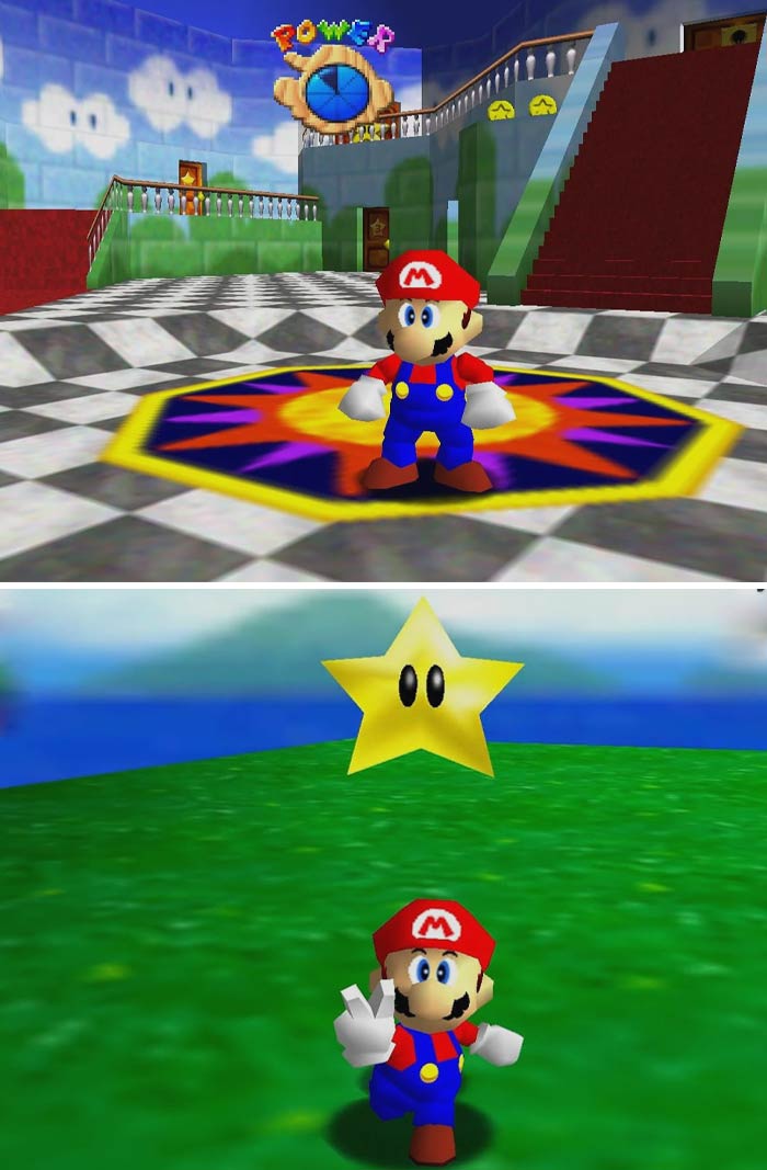 Super Mario 64 Mario and Star gameplay 