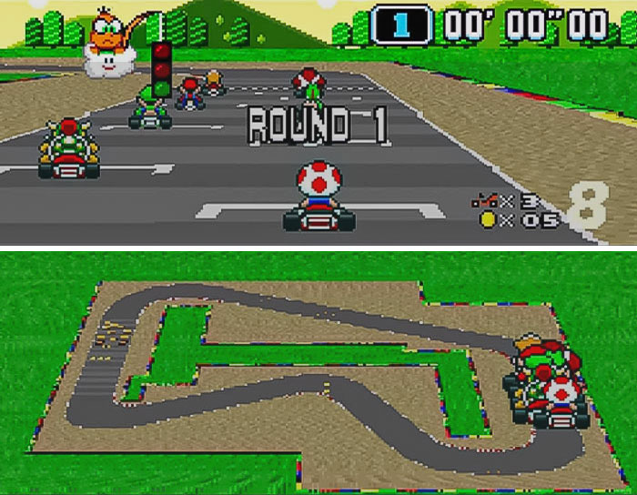 Super Mario Kart starting game gameplay 