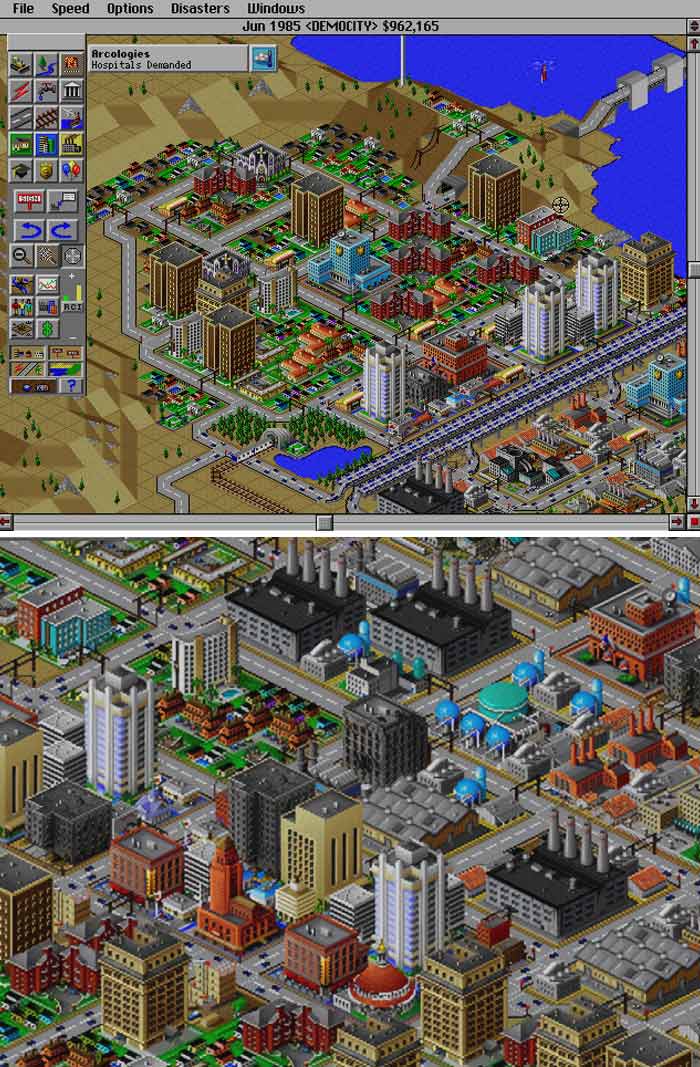 Simcity 2000 building city gameplay 