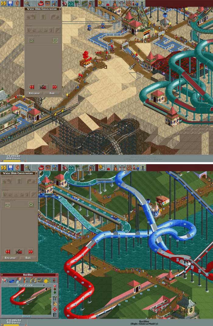 Rollercoaster Tycoon building rollercoaster gameplay 