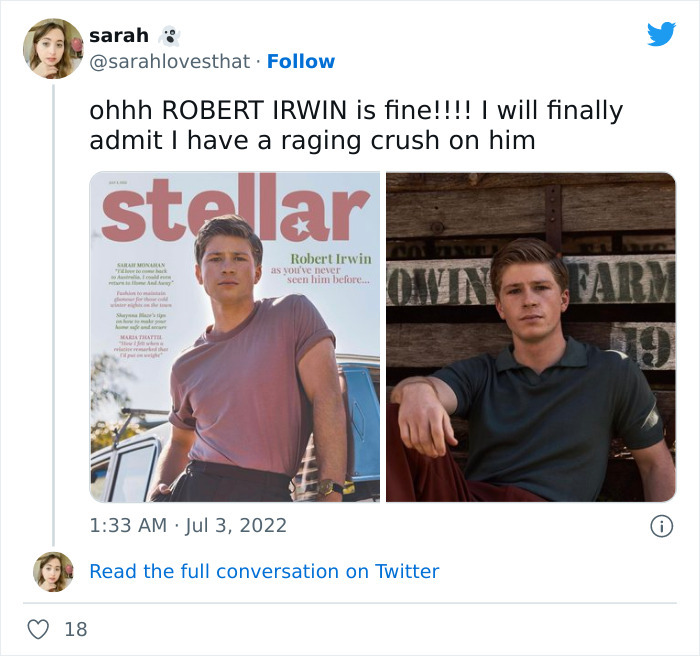 Robert Irwin's Photoshoot With Stellar Magazine Is Creating Quite A Buzz On The Internet Robert Irwin's Photoshoot With Stellar Magazine Is Creating Quite A Buzz On The Internet