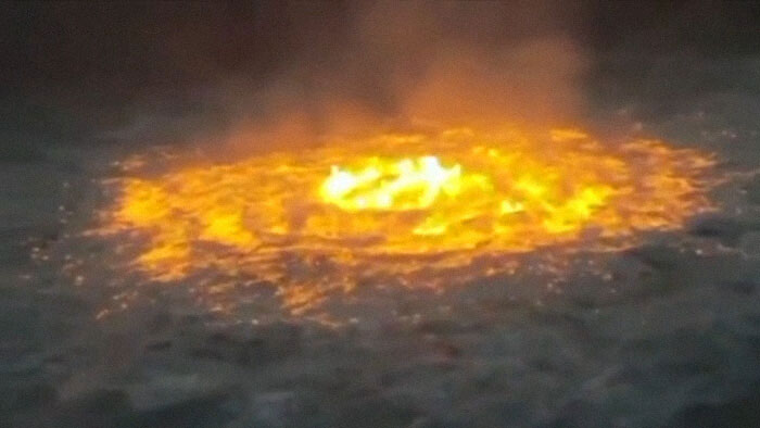 A Vortex Of Fire Under The Surface Of The Water In The Gulf Of Mexico