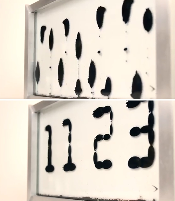Reloj hecho de ferrofluido