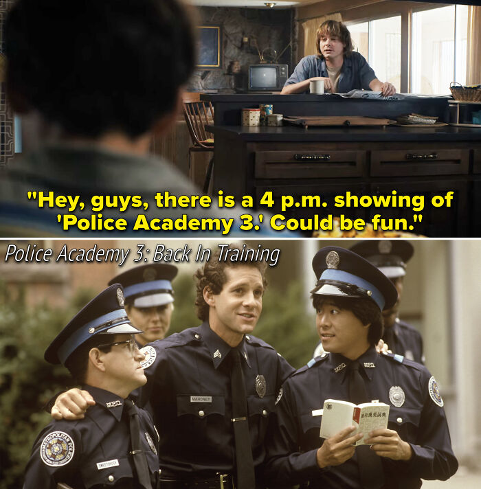 After The Roller Rink Incident, Jonathan Suggests That Maybe They Go To The Movies And See Police Academy 3. In Real Life, The Film Hit Theaters On March 21, 1986, Which Is When The First Episode Of Season 4 Is Set