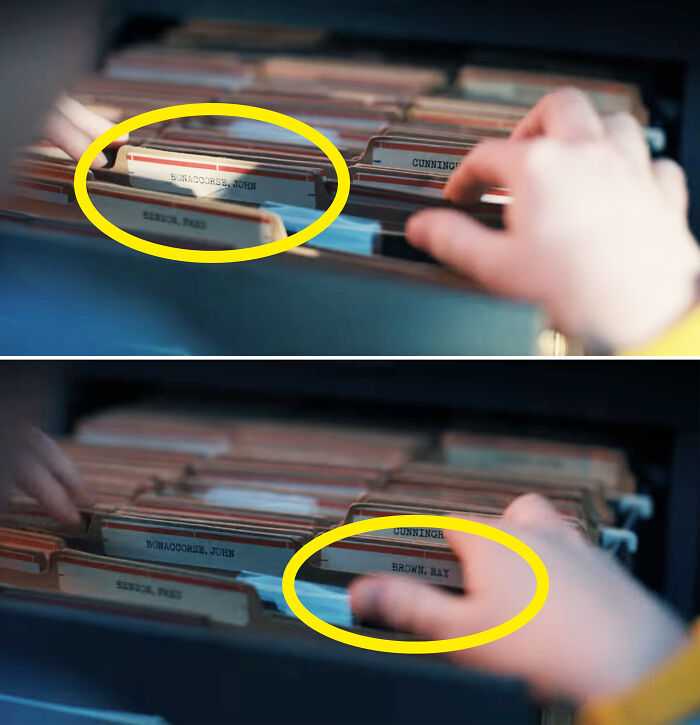 When Max Is Looking Through The Student Files In The Guidance Counselor's Office, You Can See The Names "John Bonaccorse" And "Ray Brown" Before Max Gets To Chrissy's File. John And Ray Actually Work On Stranger Things. John Is A Second Assistant Director, While Ray Is A Key Grip. They've Both Worked On The Show Since Season 2