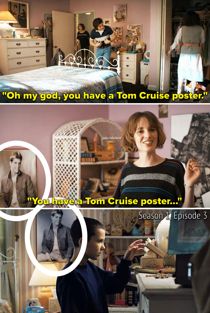 The Tom Cruise Poster That Nancy Has Hanging In Her Room Has Been There Since Season 1. The Photo Of Tom Cruise Was Taken In 1980, Which Is Before His First Movie Roles In Taps And The Outsiders Were Released In 1981