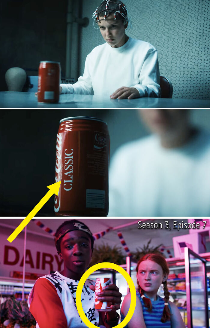 When Eleven Is Recreating The Crushing Coca-Cola Moment From Season 1, You'll Notice That She's Crushing A "Classic" Coke Can. In 1985, Coca-Cola Tried A New Coke Formula And Then Changed It Back To The "Classic" Coke Formula. New Coke Was Mentioned Throughout Season 3 Of Stranger Things As Well