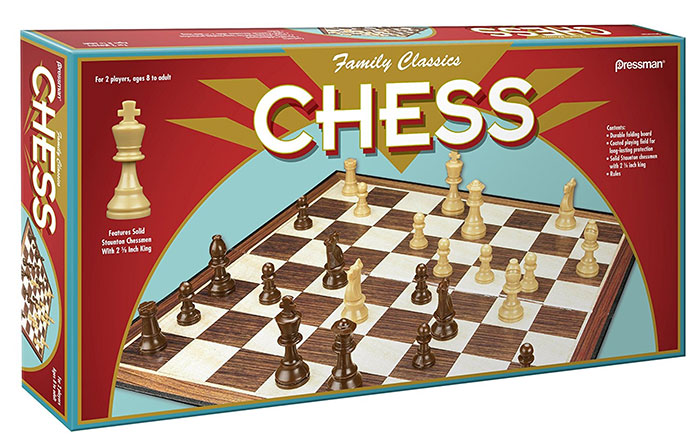 Chess board game set with classic pieces, featured as a top strategy board game for long cozy evenings.