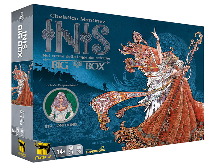 Inis strategy board game big box edition with detailed Celtic artwork and gameplay for 2-5 players aged 14 and up.