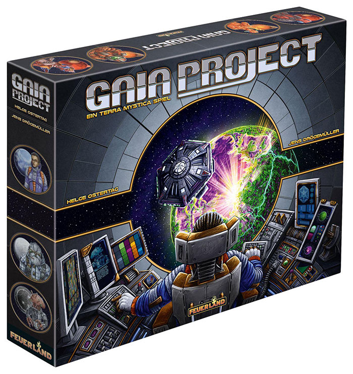 Gaia Project strategy board game box featuring space exploration and futuristic control panels for cozy evening play.