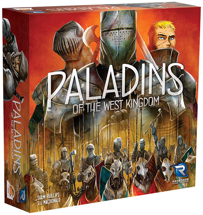 Paladins of the West Kingdom board game box showcasing knights and strategy game elements for cozy evening play.