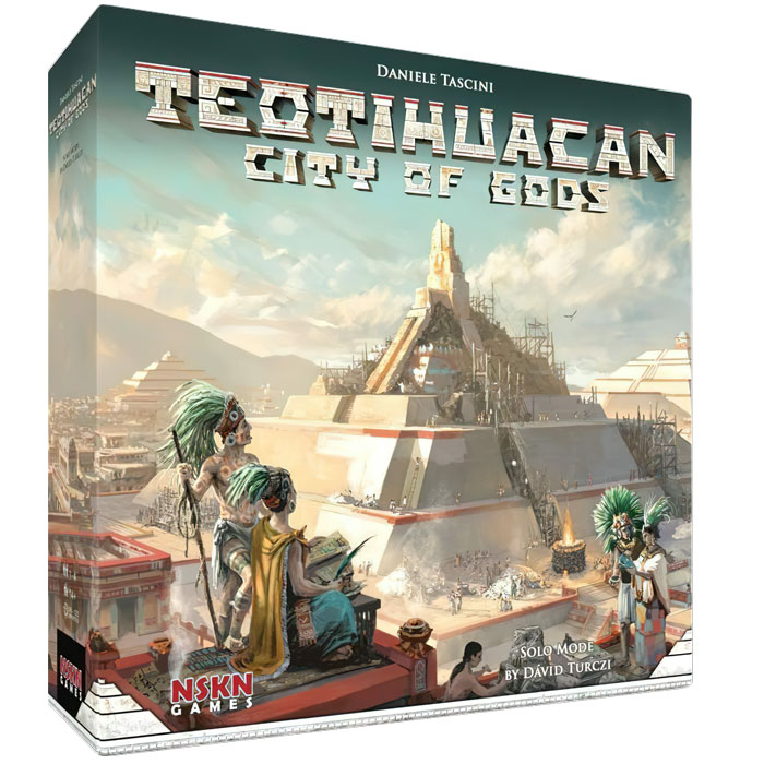 Teotihuacan board game box featuring ancient city artwork, ideal for strategy board games on cozy evenings.