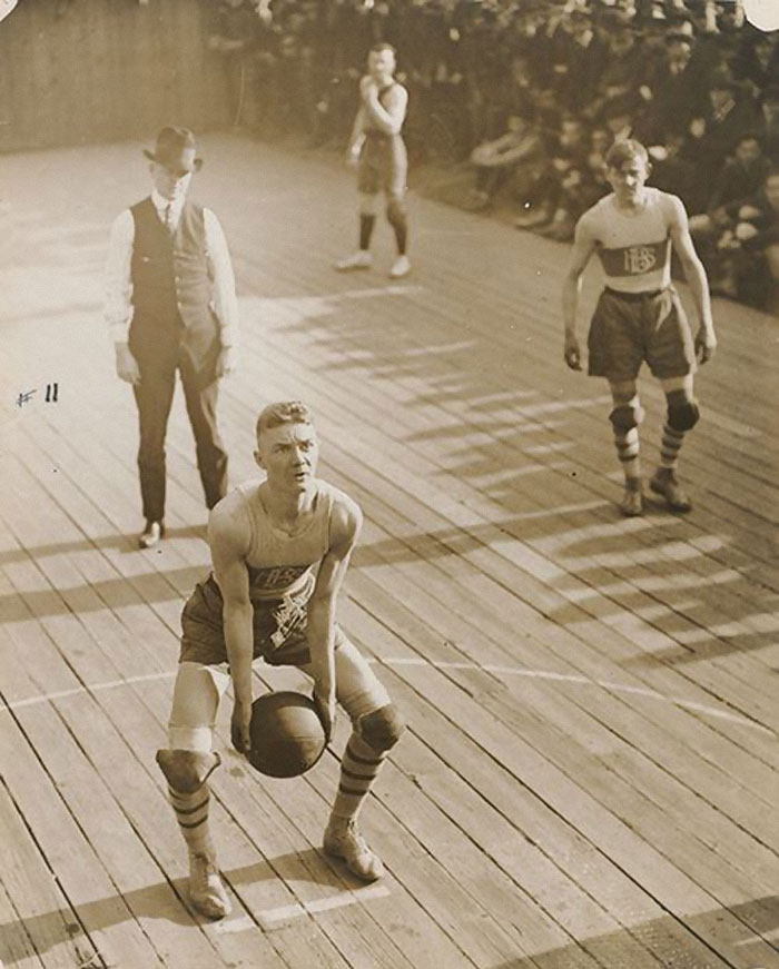 An Atlanta Boy’s High School Basketball Player Shooting A Free Throw, 1921