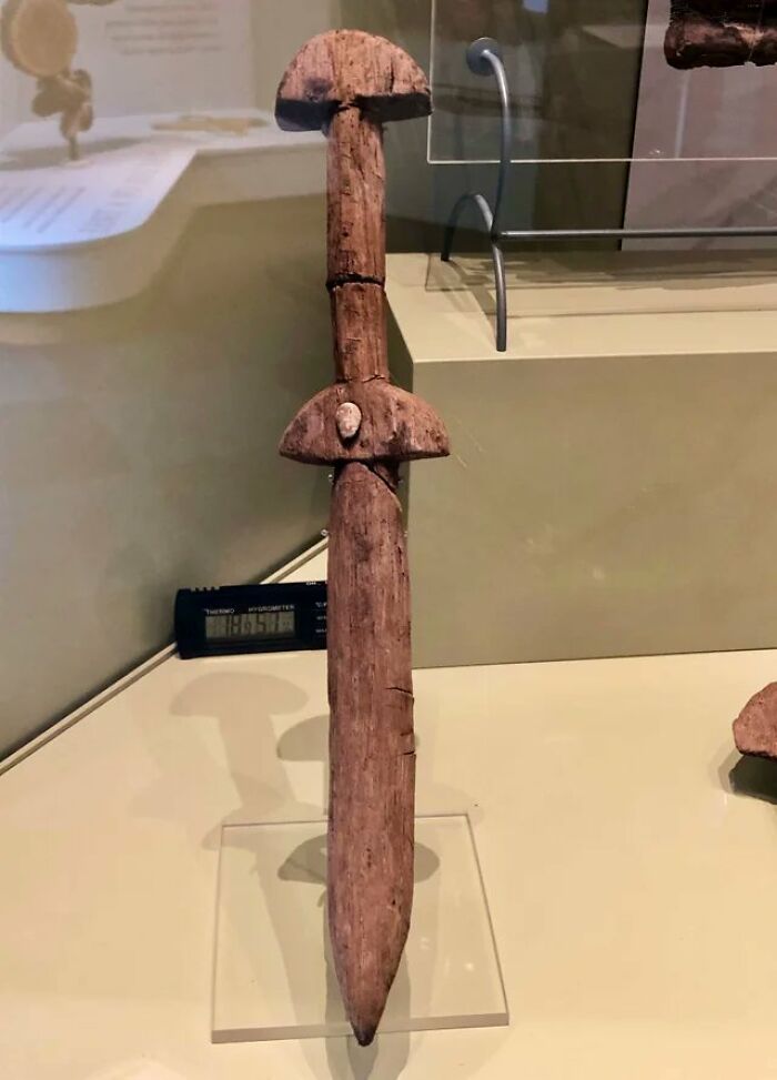 A 2000-Year-Old Roman Child's Wooden Sword Found At The Vindolanda Fort Site In Northern England