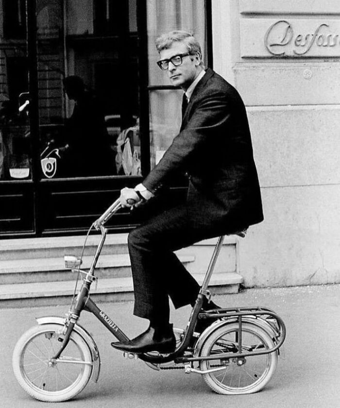 Michael Caine On His Bike