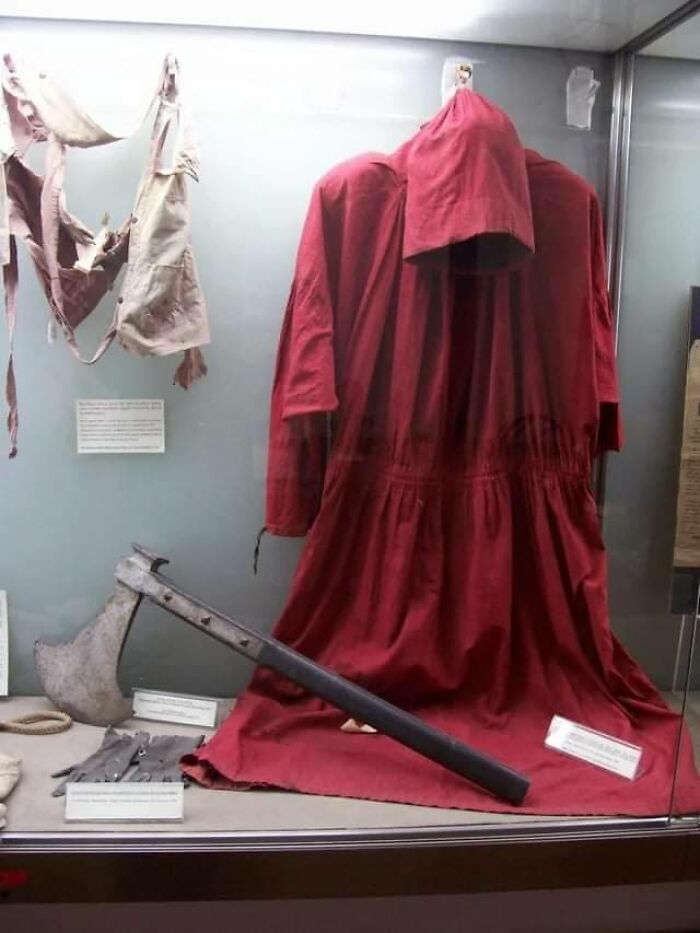 Robe And Axe Of Giovanni Battista Bugatti, Who Was The Official Executioner For The Papal States From 1796 To 1864. During His Tenure He Executed 514 People