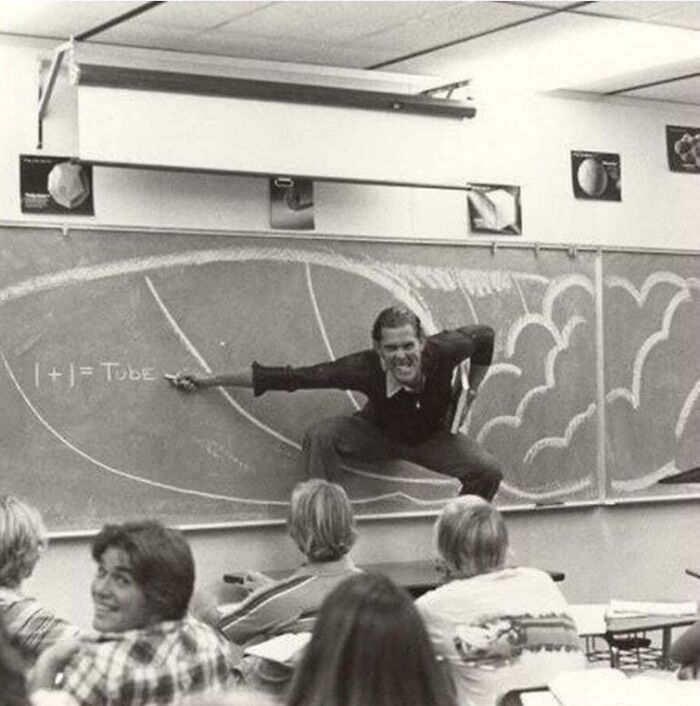 A California Teacher Teaching The Physics Of Surfing, 1970