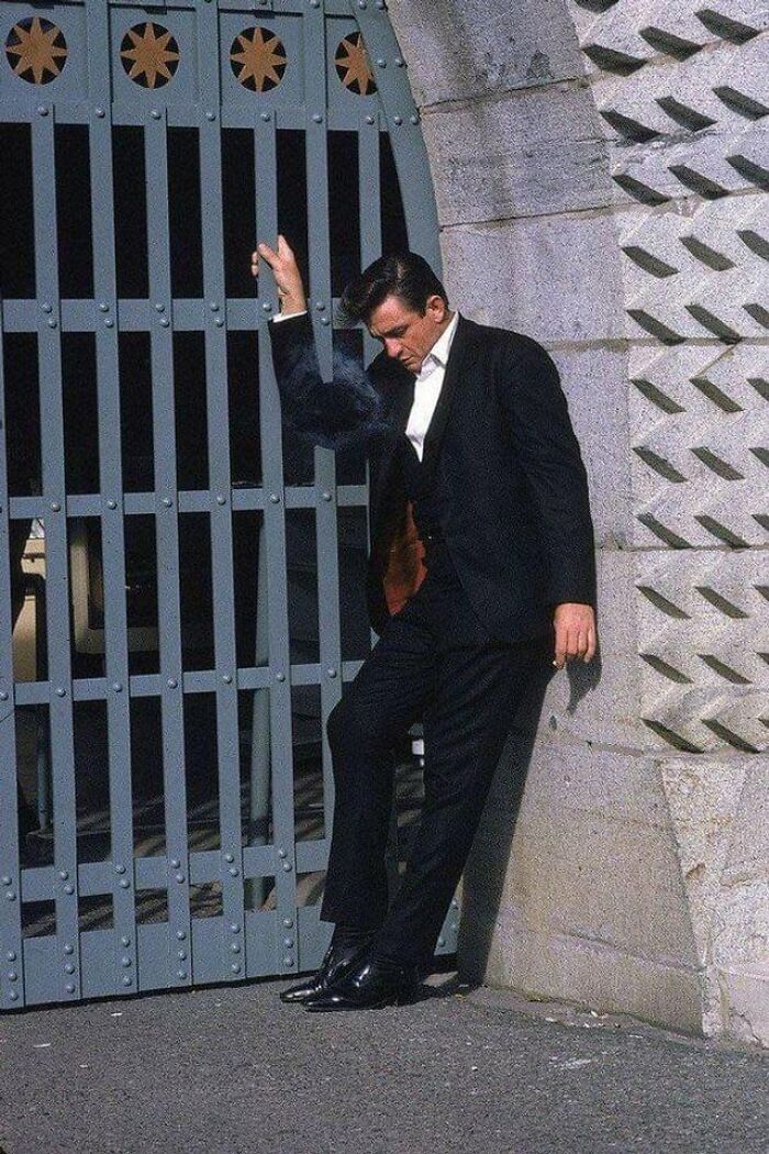 Johnny Cash Before Going On Stage At Folsom Prison, 1968
