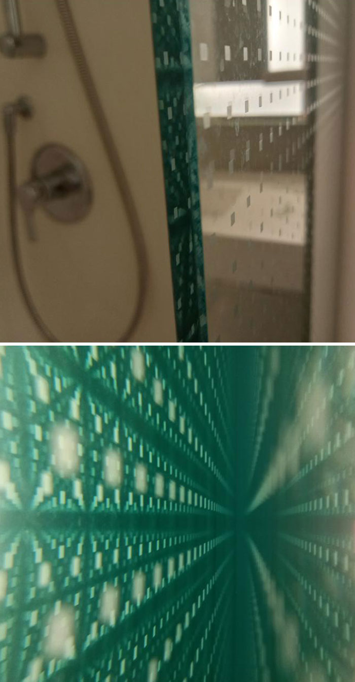 The Shower Glass In My Hotel Room Looks Like The Matrix