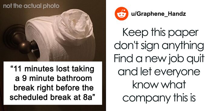 Employee Shares A “Verbal Warning” In Print That They Got For Spending 9 Minutes In The Bathroom, Makes People Crack Up At Their Boss