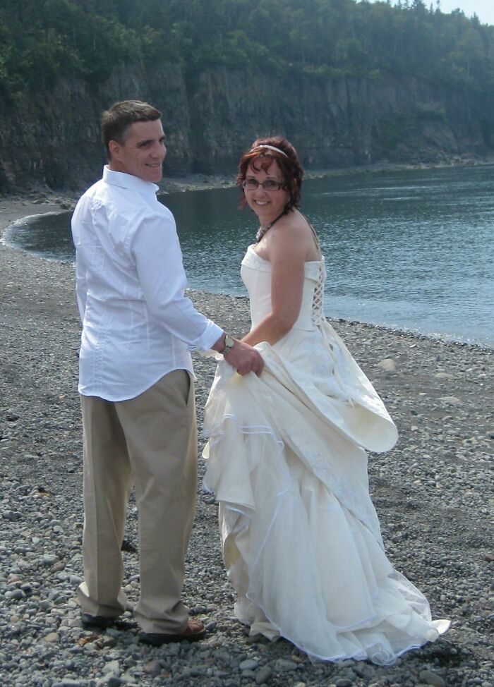 My Wedding Dress. Found This At A Charity Yard Sale For $20 (Brand New, Never Been Worn But Don't Know The Story!). Freecycled It After To Someone Who Couldn't Afford A Dress.