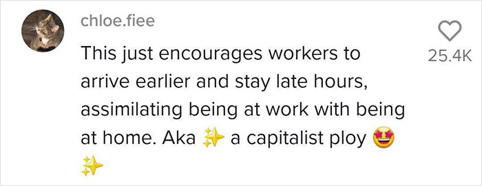 "It’s A Trick To Keep You At Work 24/7": Worker Tries To Flex With 'Cool Perks' Her Tech Company Provides, Doesn't Get Jealous Response She Expected "It’s A Trick To Keep You At Work 24/7": Worker Tries To Flex With 'Cool Perks' Her Tech Company Provides, Doesn't Get Jealous Response She Expected