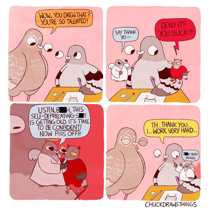 Artist Who Lives With Anxiety And Depression Creates A Pigeon As The Narrator Of His Comics That Will Bring A Smile To His Face (Interview With Artist)