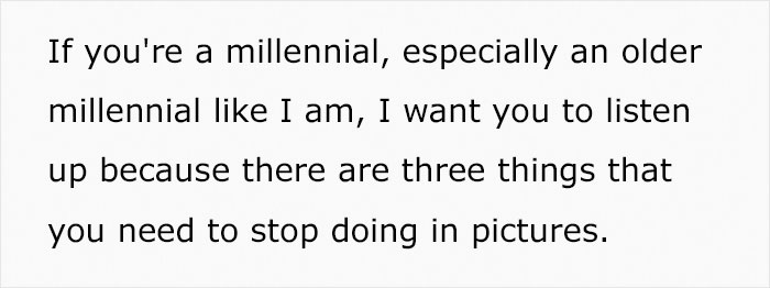 Woman Calls Out "Millennial Poses" That People Need To Stop Doing For Photos Woman Calls Out "Millennial Poses" That People Need To Stop Doing For Photos