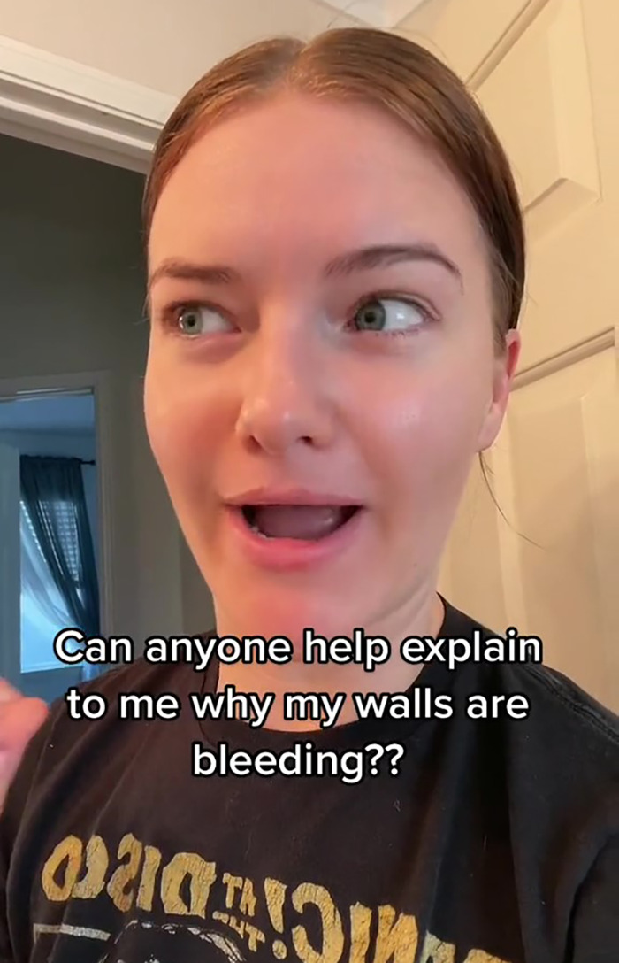 Woman Records Her Efforts To Find Out What Is The Cause Of Her Bathroom Cabinet “Bleeding”, Asks The Internet For Help
