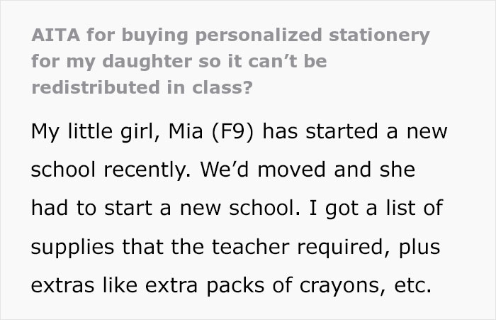 Parent Gets Daughter Personalized Stationery For School, Receives A Passive-Aggressive Note From The Teacher Parent Gets Daughter Personalized Stationery For School, Receives A Passive-Aggressive Note From The Teacher